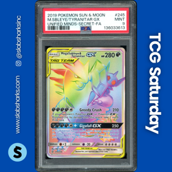 2019 POKEMON S&M UNIFIED MINDS #245/236 MEGA SABLEYE TYRANITAR GX TAG TEAM PSA 9 - Image 1