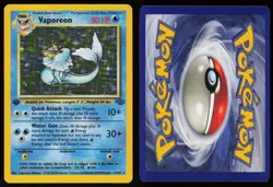 Vaporeon 12/64 Rare Jungle Holo 1st Edition Pokemon - Image 3