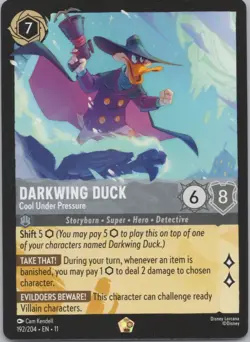 Disney Lorcana Winterspell (11) #192/204 Darkwing Duck - Cool Under Pressure - Image 1