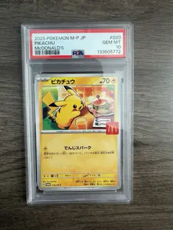PSA 10 Pikachu 020/M-P McDonald's Happy Set Pokemon Card Japanese Promo 2025 - Image 1