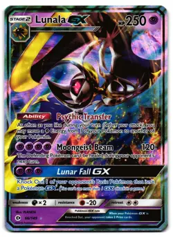 Lunala GX 66/149 - Sun & Moon Rare GX Pokemon TCG Holo - LP Card - Image 1
