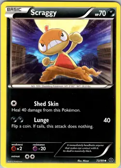 Pokemon TCG Scraggy B&W Next Destinies 73/99 Regular Uncommon Card LP-NM - Image 1