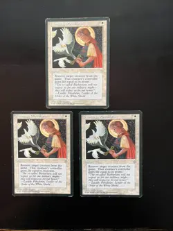 MtG - 3x Swords to Plowshares - Ice Age - cd26 - see pics for condition - Image 1