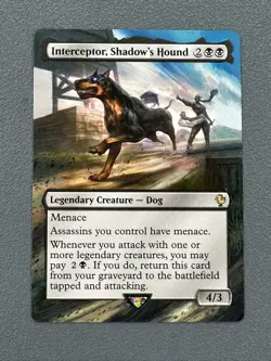 Interceptor, Shadow's Hound MTG Final Fantasy Commander Hand Painted Altered Art - Image 1