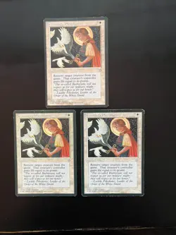 MtG - 3x Swords to Plowshares - Ice Age - 3fba - see pics for condition - Image 1