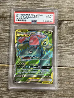 Graded PSA 6 2019 Pokemon Sun & Moon Celebi & Venusaur Gx Team Up-Fa # 159 - Image 1