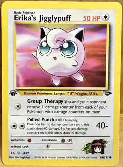 Erika's Jigglypuff 69/132 Gym Challenge Set 1sr Edition Vintage Pokemon TCG - Image 1