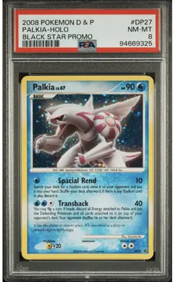 2008 Pokemon Palkia HOLO Diamond & Pearl Black Star Promo DP27 PSA 8 - Image 1