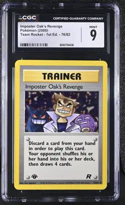2000 Pokemon 1st Edition PSA CGC 9 Rocket Imposter Oak's Revenge 76/82 - Image 1