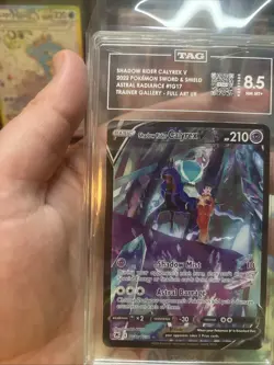 Pokemon Shadow Rider Calyrex V Trainer Gallery Full Art UR TG17 TAG 8.5 NM MT+ - Image 2