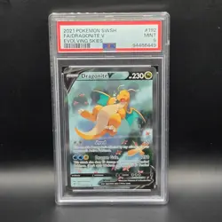 2021 POKEMON SWORD & SHIELD EVOLVING SKIES #192 DRAGONITE V 192/203 PSA 9 - Image 1