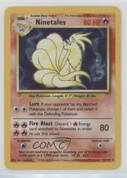 Ninetales Holo Pokemon Base Set #12 1999 - Image 1