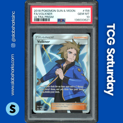 2018 POKEMON SUN & MOON ULTRA PRISM #156/156 VOLKNER FULL ART PSA 10 - Image 1