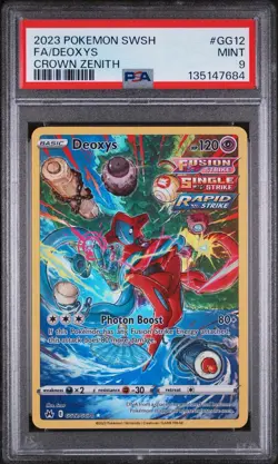 2023 POKEMON SWORD & SHIELD CROWN ZENITH #GG12 FULL ART/DEOXYS PSA 9 - Image 1