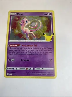 Pokemon TCG Mew 011/025 Holo Rare 2021 Celebrations Base Set NM Condition - Image 1