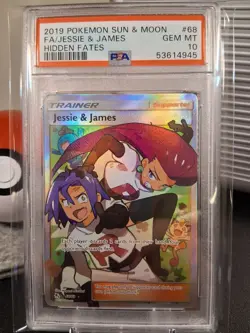 PSA 10 - Jesse And James - 68/68 - Full Art Trainer - Pokemon TCG - Hidden Fates - Image 1