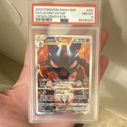 Pokemon Lucario VSTAR SWSH291 Crown Zenith ETB Promo PSA 8 NM-MT Full Art Slab - Image 1