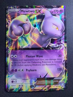 Basic Mewtwo EX XY183 Pokemon Promo Half Art Holo 2016 - Image 2