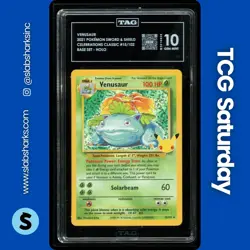 2021 POKEMON CELEBRATIONS #15/102 VENUSAUR BASE SET HOLO CLASSIC COLL. TAG 10 - Image 1