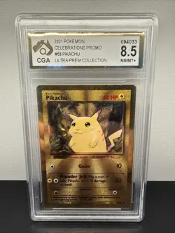Pokemon TCG Celebrations Ultra Premium Collection Pikachu Metal Promo CGA 8.5 - Image 1