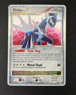 Dialga LV.X DP17 Diamond and Pearl Level Up Pokemon TCG 2008 With Top Loader HP - Image 1