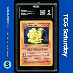 1999 POKEMON SHADOWLESS #12/102 NINETALES HOLO TAG 5 - Image 1