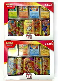 2x Pokemon 151 Costco Mini Tin Two Box Set of 5-Pack Mini Tins 10 Total Tins New - Image 1