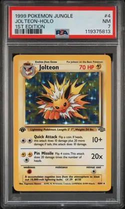 1999 POKEMON JUNGLE 1ST ED #4 JOLTEON-HOLO PSA 7 - Image 1