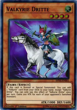 Yugioh Valkyrie Dritte SHVA-EN001 1st Edition Super Rare VLP - Image 1
