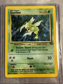 Pokemon Scyther Jungle 10/64 Holo English 1999 TCG WOTC Card - HP - Image 1