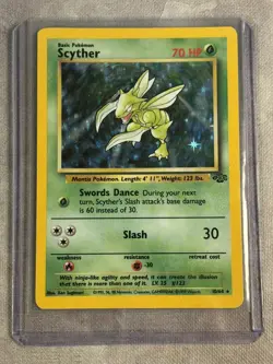 Pokemon Scyther Jungle 10/64 Holo English 1999 TCG WOTC Card - HP - Image 5