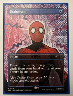 MTG Brainstorm(Borderless) SLD Secret Lair Spider-Man N/M #7019 NON-FOIL - Image 1
