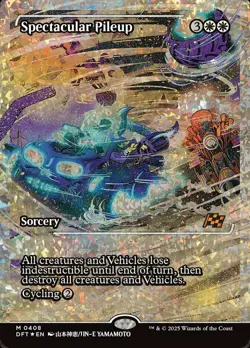 Spectacular Pileup - Fracture Foil - Showcase Aetherdrift Magic mtg Light Play - Image 1