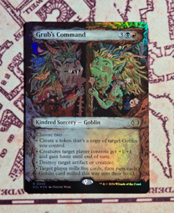 MTG Foil Grub's Command Showcase Lorwyn Eclipsed Magic the Gathering NM - Image 1