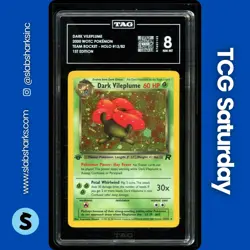 2000 POKEMON TEAM ROCKET 1ST EDITION #13/82 DARK VILEPLUME HOLO TAG 8 - Image 1