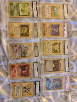 Graded Pokemon TCG Lot 10 Cards Base Gym Team Rocket Promo - Image 1