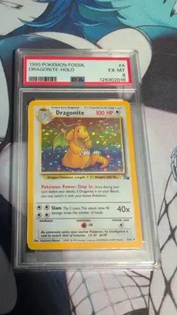 Pokemon TCG Dragonite Holo Fossil #4/62 PSA 6 1999 English Wizards Card Stock - Image 1