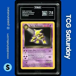 2000 POKEMON TEAM ROCKET 1ST EDITION #18/82 DARK ALAKAZAM TAG 7.5 - Image 1