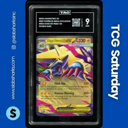 2025 POKEMON MEGA EVOLUTION #050/132 MEGA MANECTRIC EX DOUBLE RARE TAG 9 - Image 1