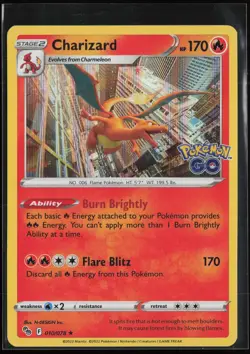 Charizard 10/78 - Pokemon Go - PTCG - NM - Image 1