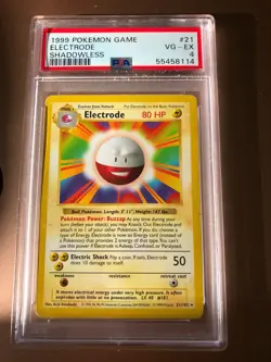 1999 Pokemon Base Set ELECTRODE - Shadowless PSA 4 VG-EX - Image 3