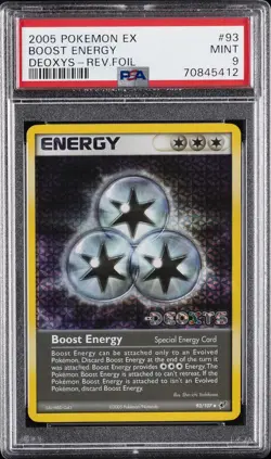 2005 POKEMON EX DEOXYS #93 BOOST ENERGY-REVERSE FOIL PSA 9 - Image 1
