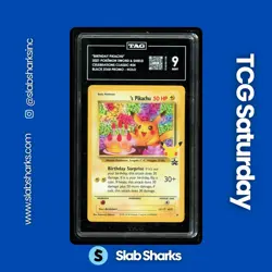 2021 POKEMON CELEBRATIONS #24 BIRTHDAY PIKACHU HOLO CLASSIC COLL. BSP TAG 9 - Image 1