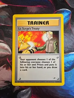 Pokemon Lt. Surge's Treaty 112/132 Gym Heroes Unlimited Uncommon LP/NM - Image 1