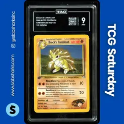 2000 POKEMON GYM HEROES 1ST EDITION #23/132 BROCK'S SANDSLASH TAG 9 - Image 1