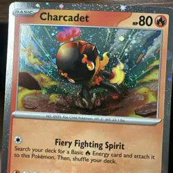 Charcadet Cosmo Holo Paradox Rift 026/182 Pokemon TCG Near Mint w 2 swirls 🌀🌀 - Image 4