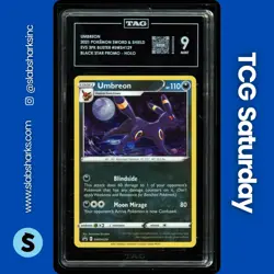 2021 POKEMON SWORD & SHIELD BLACK STAR PROMO #SWSH129 UMBREON HOLO TAG 9 - Image 1