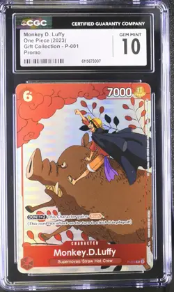 Monkey.D.Luffy (Gift Collection 2023) P-001 One Piece Card /CGC 10 💎 GEM! - Image 1