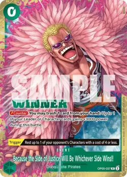 NM-Mint, English One Piece Because the Side of Justice Will Be Whichever Side Wi - Image 1
