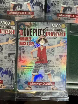 2 Bandai One Piece CCG Monkey.D.Luffy US Voyage Promo Card P-055- J Strike- 5000 - Image 2